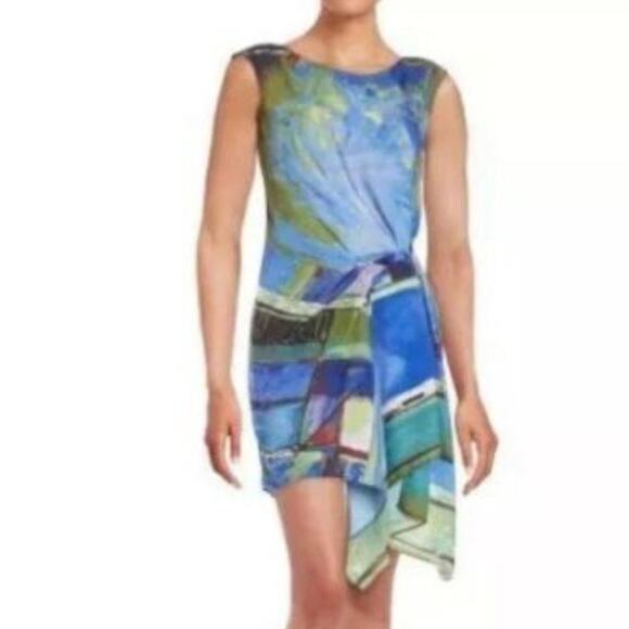 RACHEL Rachel Roy Dresses & Skirts - NEW RACHEL ROY Red  Sleevlss Draped Faux-Wrap sheath Dress lined zip Size XS